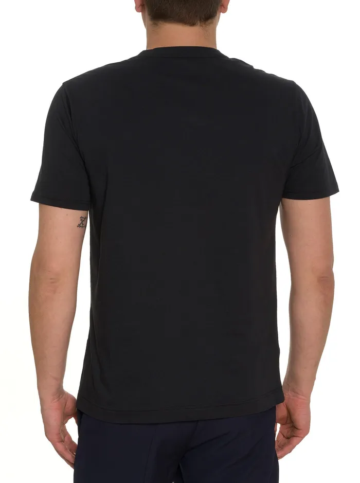 Robert Graham Polos and TShirts Men FLORAL SCRIPT GRAPHIC TSHIRT Black