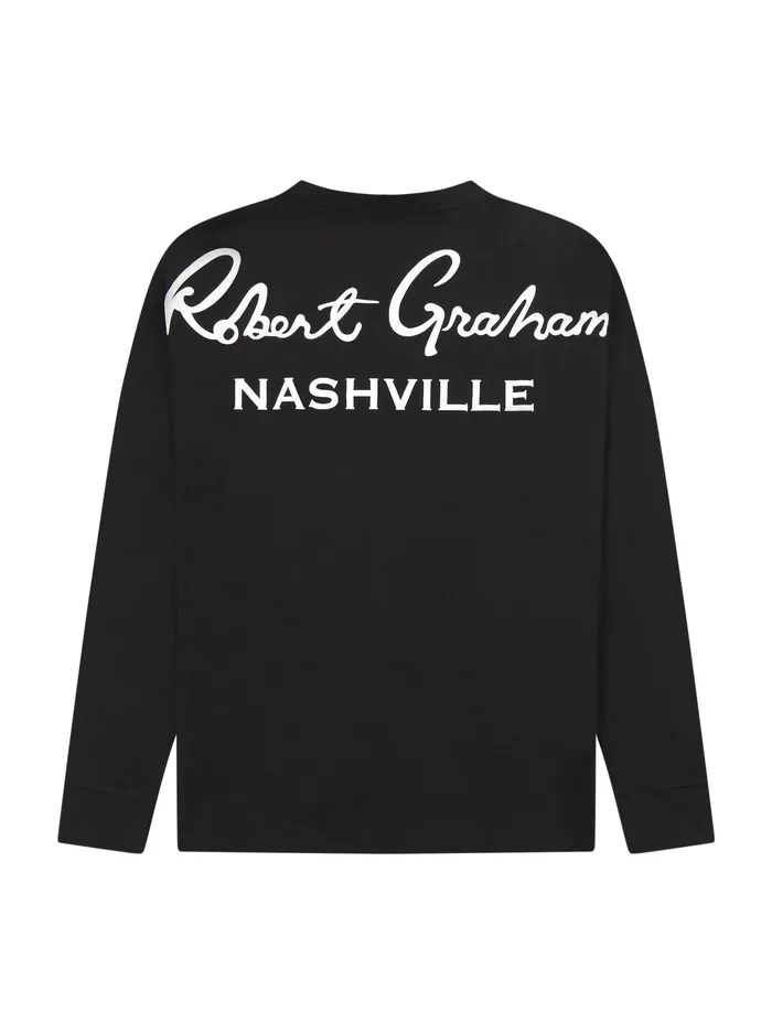 Robert Graham Polos and TShirts Men NASHVILLE LONG SLEEVE TSHIRT Black