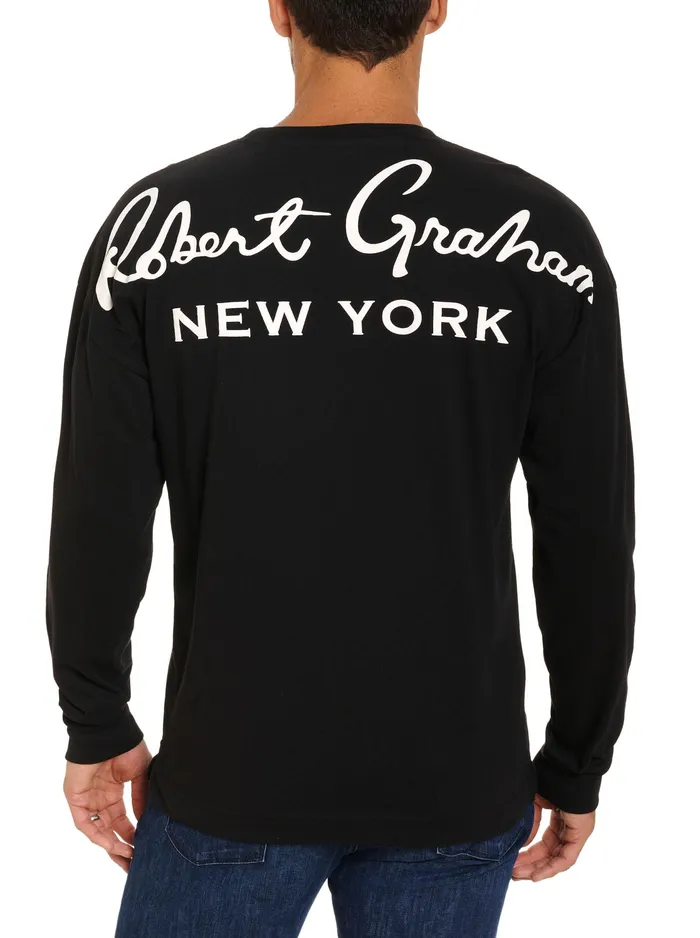 Robert Graham Polos and TShirts Men NEW YORK LONG SLEEVE TSHIRT Black
