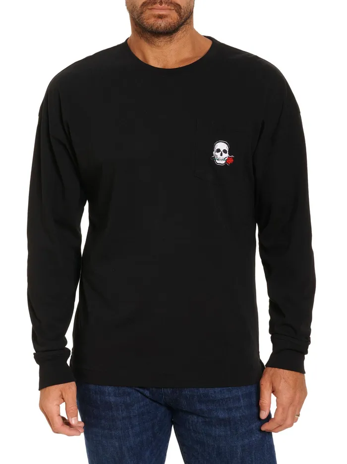 Robert Graham Polos and TShirts Men NEW YORK LONG SLEEVE TSHIRT Black