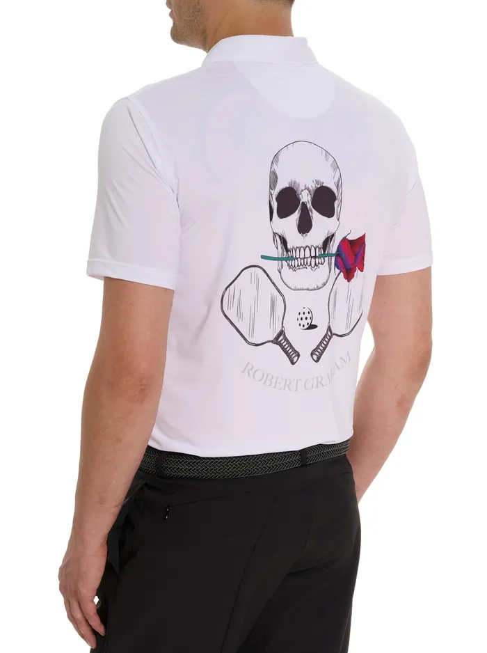 Robert Graham Polos and TShirts Men PICKLEBALL SKULL POLO White