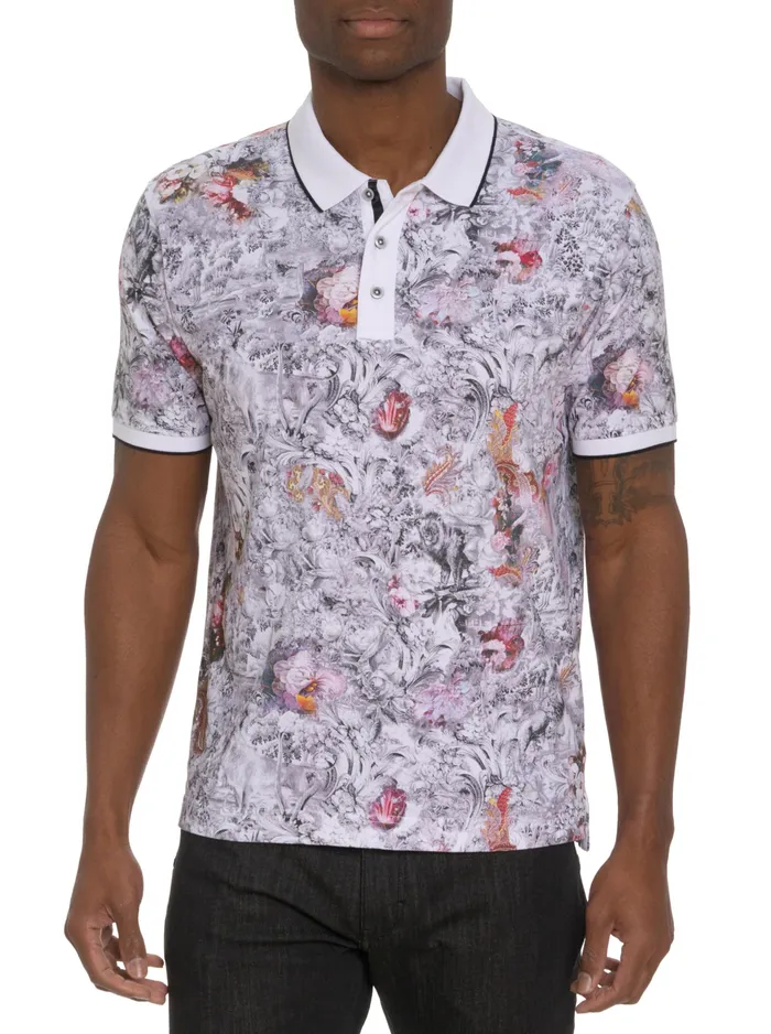 Robert Graham Polos and TShirts Men ROARING FLORAL POLO White