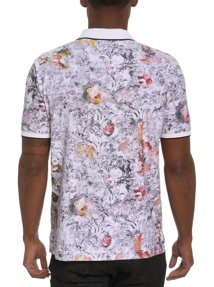 Robert Graham Polos and TShirts Men ROARING FLORAL POLO White