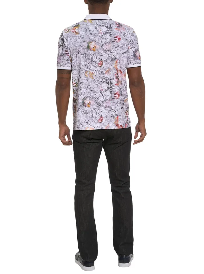 Robert Graham Polos and TShirts Men ROARING FLORAL POLO White