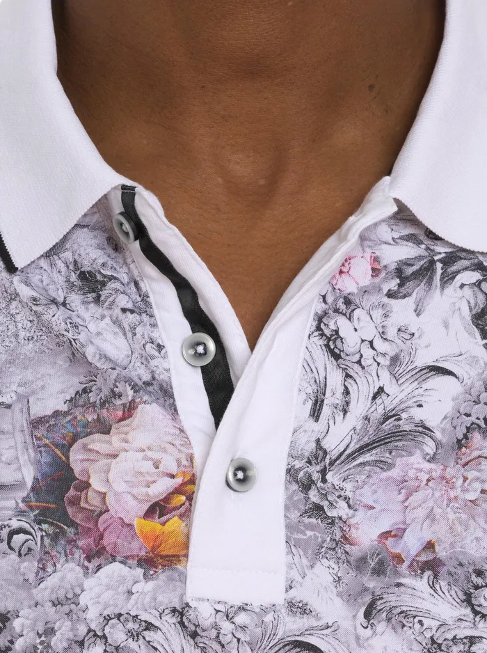 Robert Graham Polos and TShirts Men ROARING FLORAL POLO White