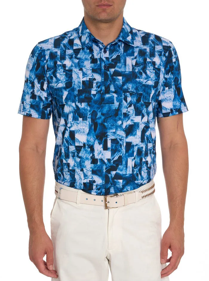 Robert Graham Polos and TShirts Men TETRIS BLOCKS PERFORMANCE POLO Blue