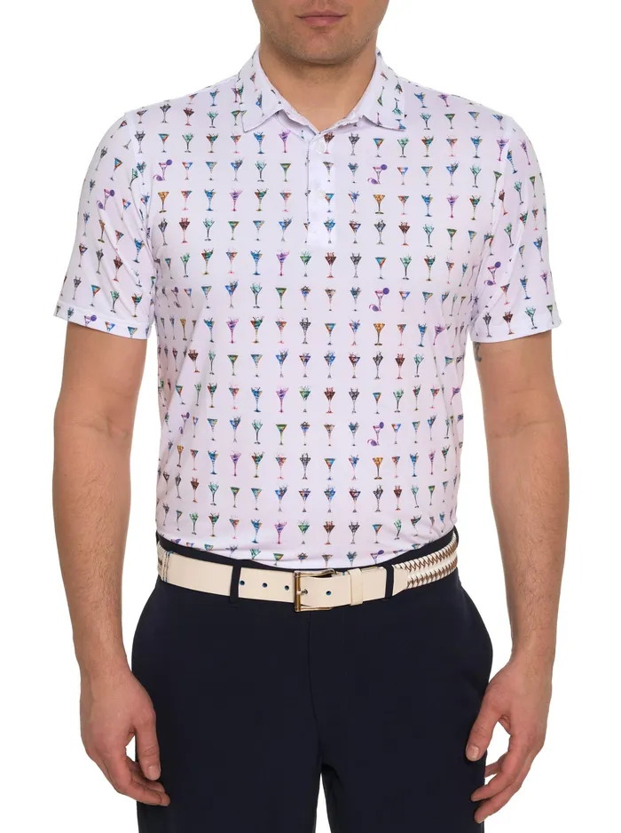 Robert Graham Polos and TShirts Men THE MARTINI PERFORMANCE POLO Light Blue