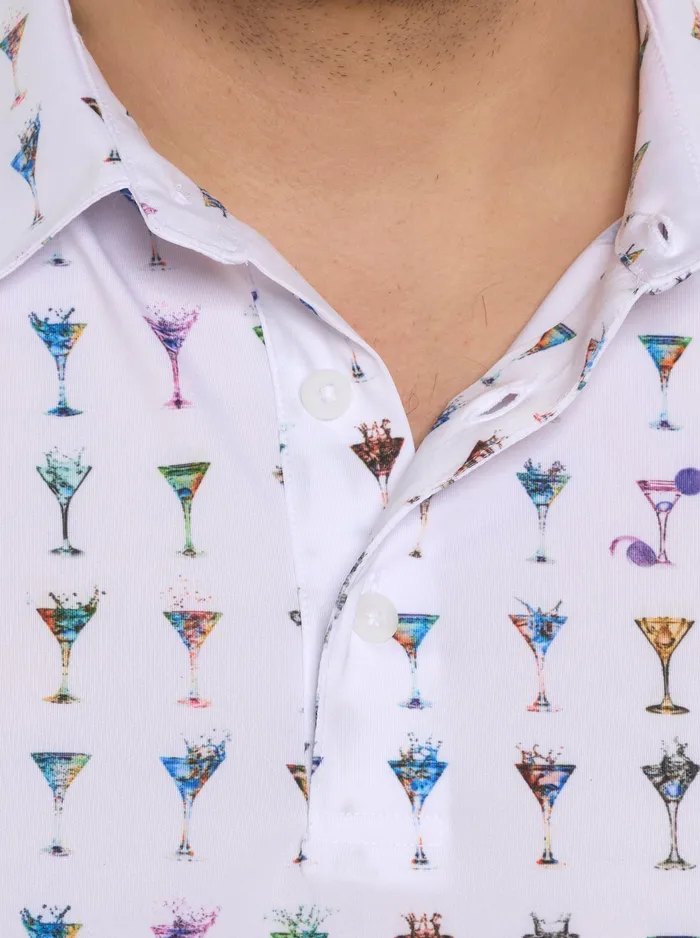 Robert Graham Polos and TShirts Men THE MARTINI PERFORMANCE POLO Light Blue