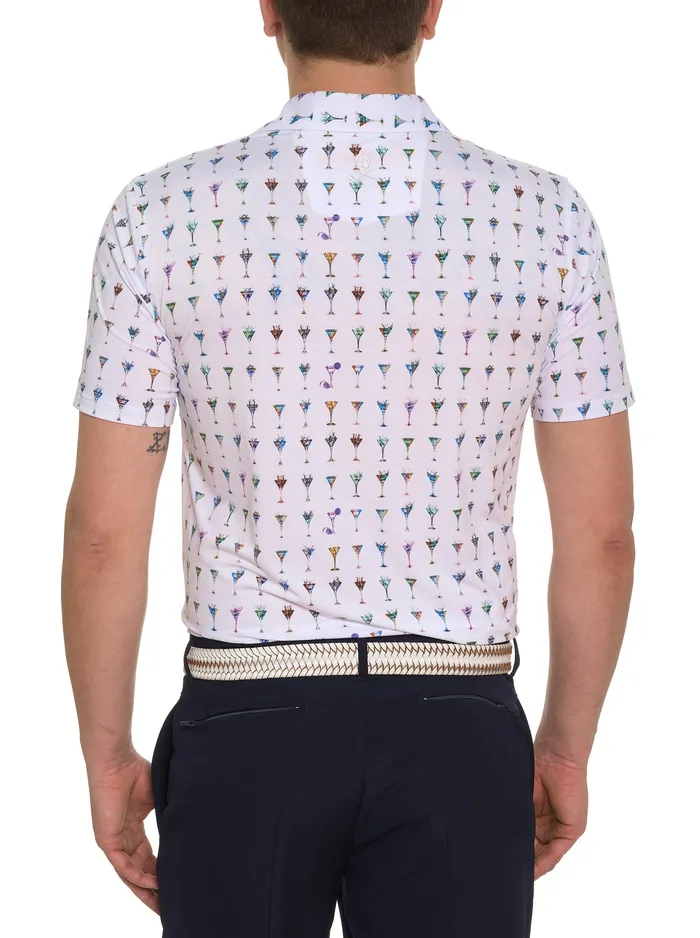 Robert Graham Polos and TShirts Men THE MARTINI PERFORMANCE POLO Light Blue