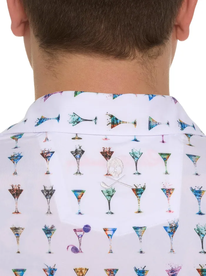 Robert Graham Polos and TShirts Men THE MARTINI PERFORMANCE POLO Light Blue