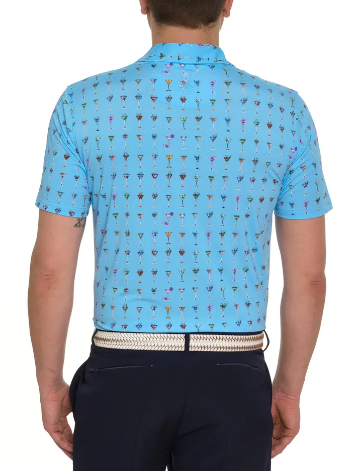 Robert Graham Polos and TShirts Men THE MARTINI PERFORMANCE POLO Light Blue