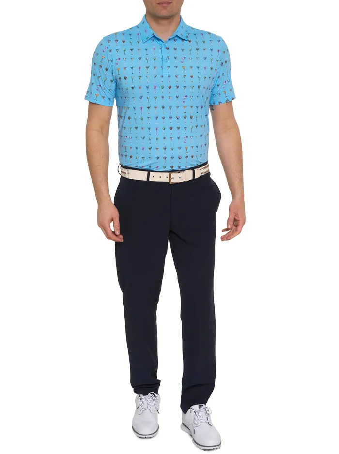 Robert Graham Polos and TShirts Men THE MARTINI PERFORMANCE POLO Light Blue