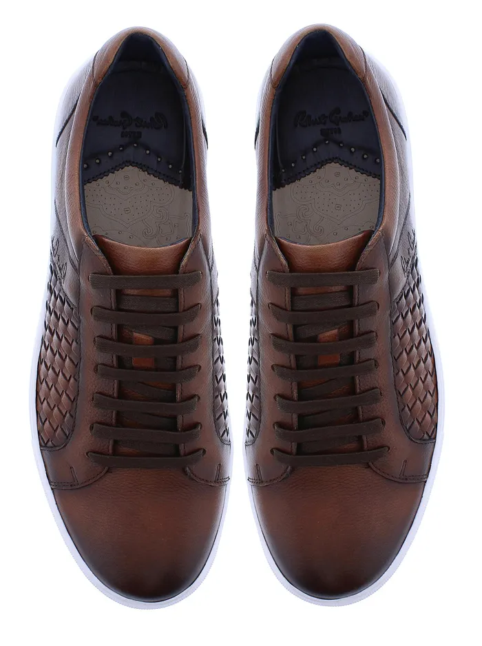 Robert Graham Shoes Men LOKI SNEAKER Cognac