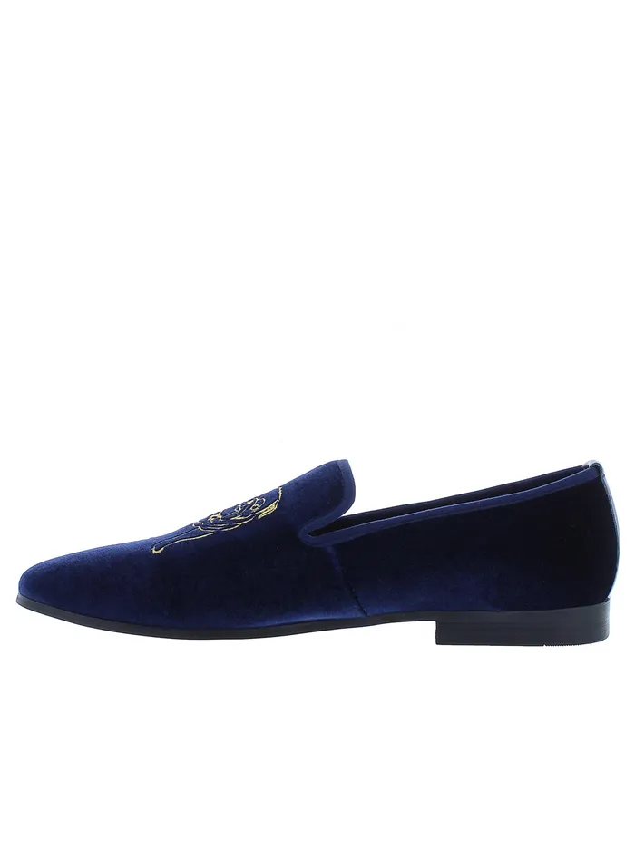 Robert Graham Shoes Men REISMAN SMOKING SLIPPER Navy