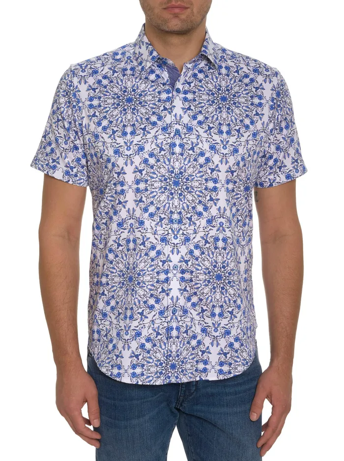 Robert Graham Short Sleeve Button Down Shirts Men ANDAZ SHORT SLEEVE BUTTON DOWN SHIRT Blue Robert Graham Short Sleeve Button Down Shirts Men ANDAZ SHORT SLEEVE BUTTON DOWN SHIRT Blue
