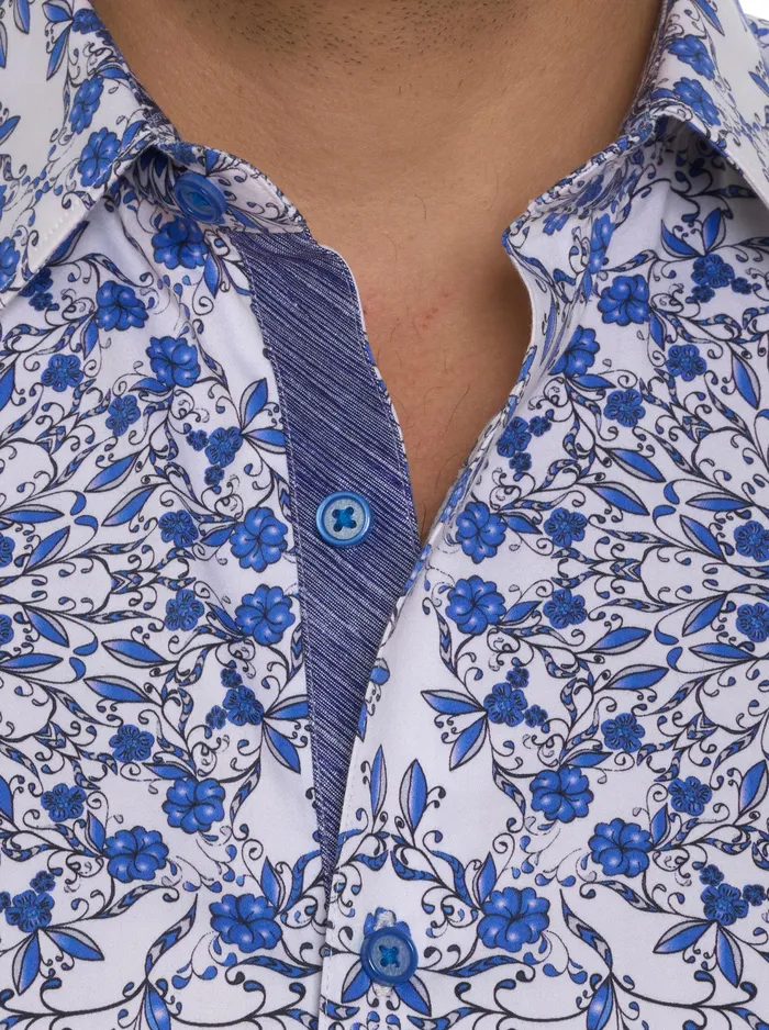 Robert Graham Short Sleeve Button Down Shirts Men ANDAZ SHORT SLEEVE BUTTON DOWN SHIRT Blue