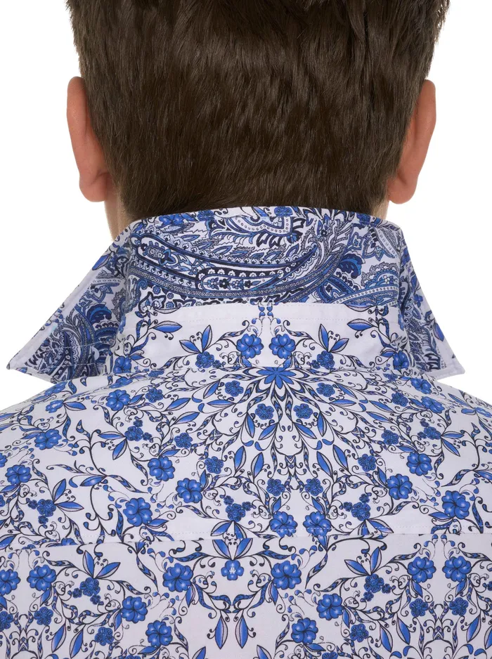 Robert Graham Short Sleeve Button Down Shirts Men ANDAZ SHORT SLEEVE BUTTON DOWN SHIRT Blue