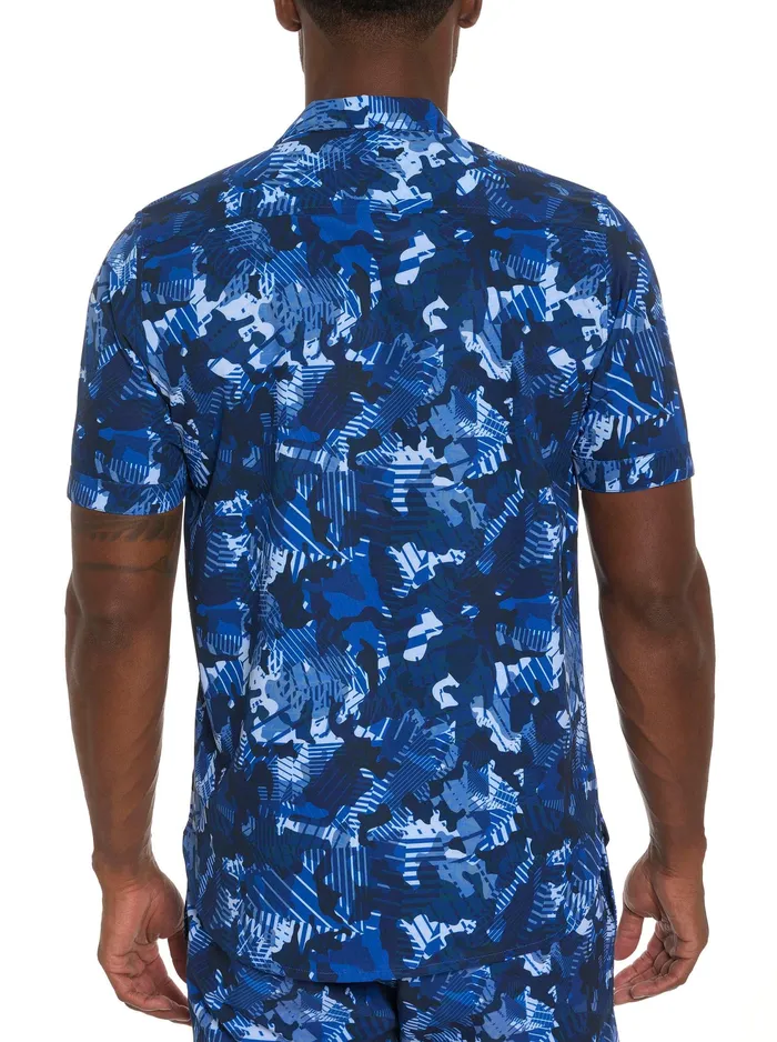 Robert Graham Short Sleeve Button Down Shirts Men BLUES CLUB PERFORMANCE SHORT SLEEVE BUTTON DOWN SHIRT Blue