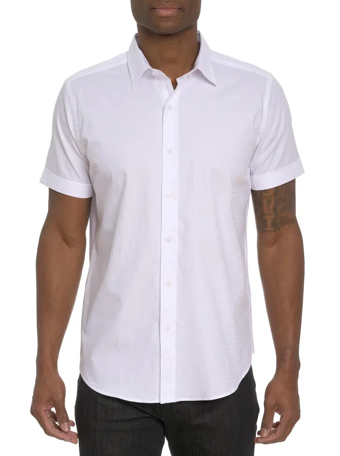 Robert Graham Short Sleeve Button Down Shirts Men DIAMOND BAR SHORT SLEEVE BUTTON DOWN SHIRT White Robert Graham Short Sleeve Button Down Shirts Men DIAMOND BAR SHORT SLEEVE BUTTON DOWN SHIRT White