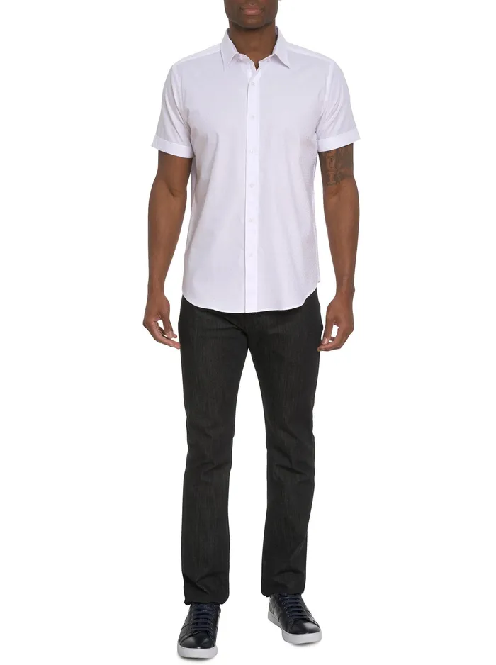 Robert Graham Short Sleeve Button Down Shirts Men DIAMOND BAR SHORT SLEEVE BUTTON DOWN SHIRT White