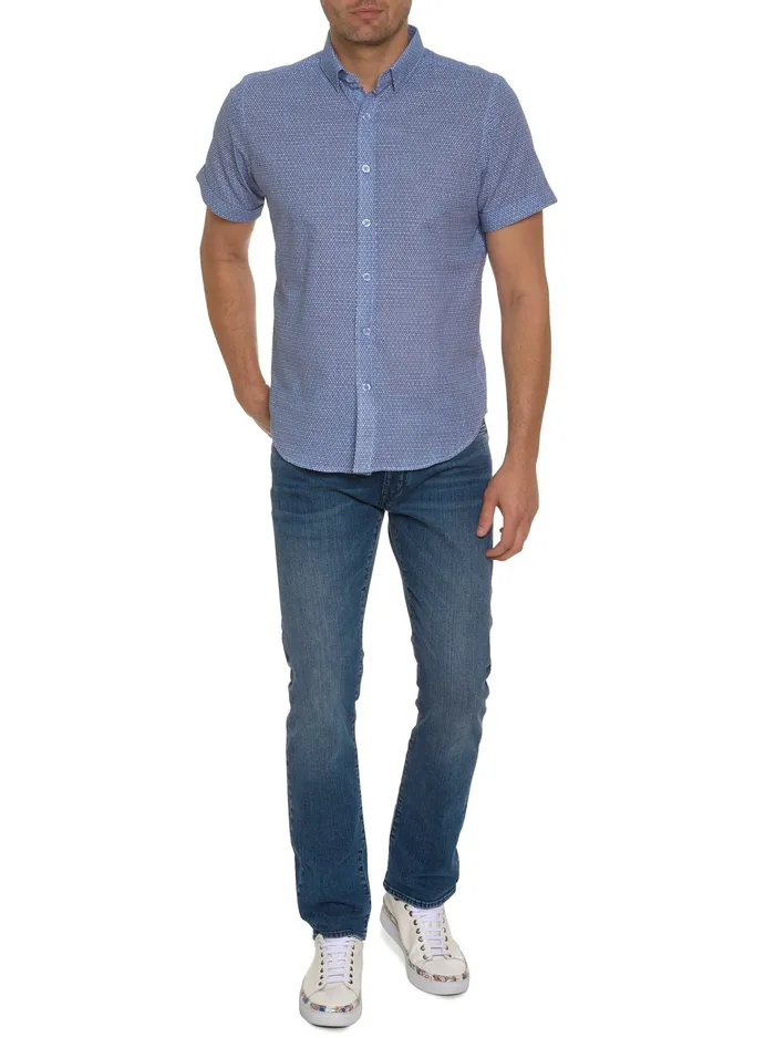 Robert Graham Short Sleeve Button Down Shirts Men FARINA SHORT SLEEVE BUTTON DOWN Blue