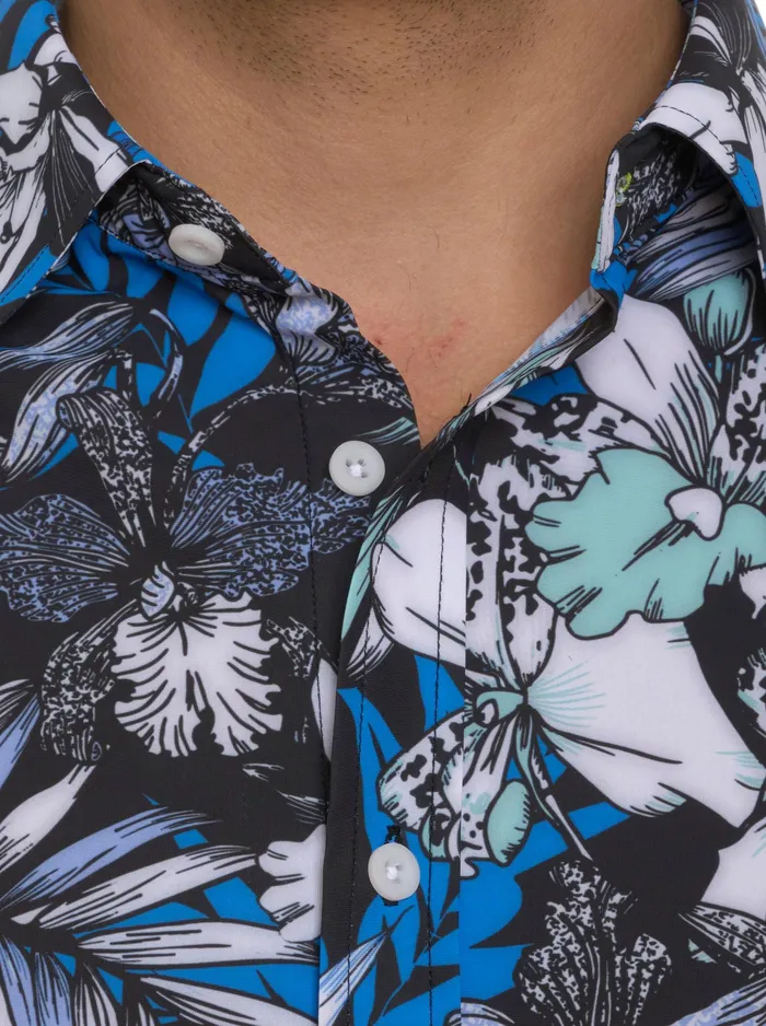 Robert Graham Short Sleeve Button Down Shirts Men FARRELL PERFORMANCE SHORT SLEEVE KNIT SHIRT Multi