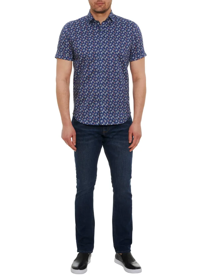 Robert Graham Short Sleeve Button Down Shirts Men FLORAS SHORT SLEEVE BUTTON DOWN SHIRT Navy