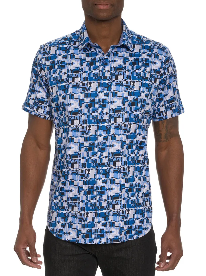 Robert Graham Short Sleeve Button Down Shirts Men IZNICK SHORT SLEEVE BUTTON DOWN SHIRT Blue Robert Graham Short Sleeve Button Down Shirts Men IZNICK SHORT SLEEVE BUTTON DOWN SHIRT Blue