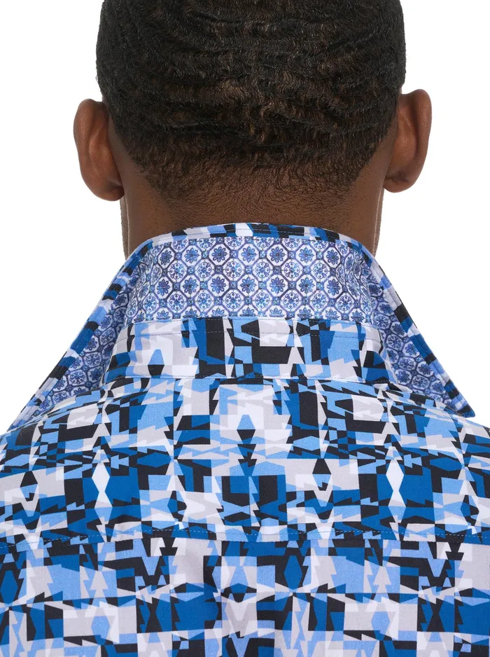 Robert Graham Short Sleeve Button Down Shirts Men IZNICK SHORT SLEEVE BUTTON DOWN SHIRT Blue
