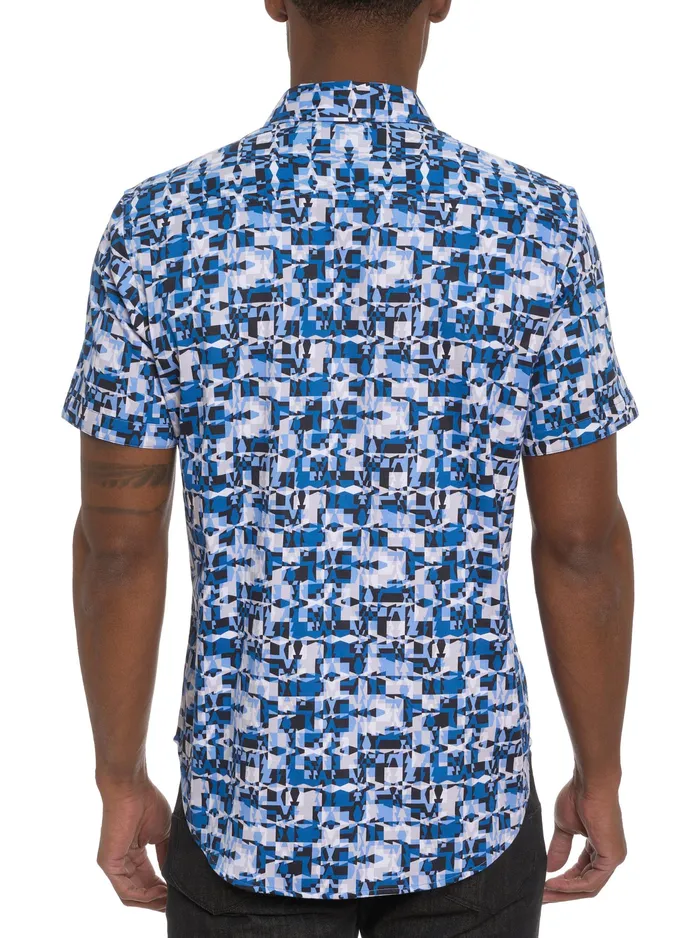 Robert Graham Short Sleeve Button Down Shirts Men IZNICK SHORT SLEEVE BUTTON DOWN SHIRT Blue