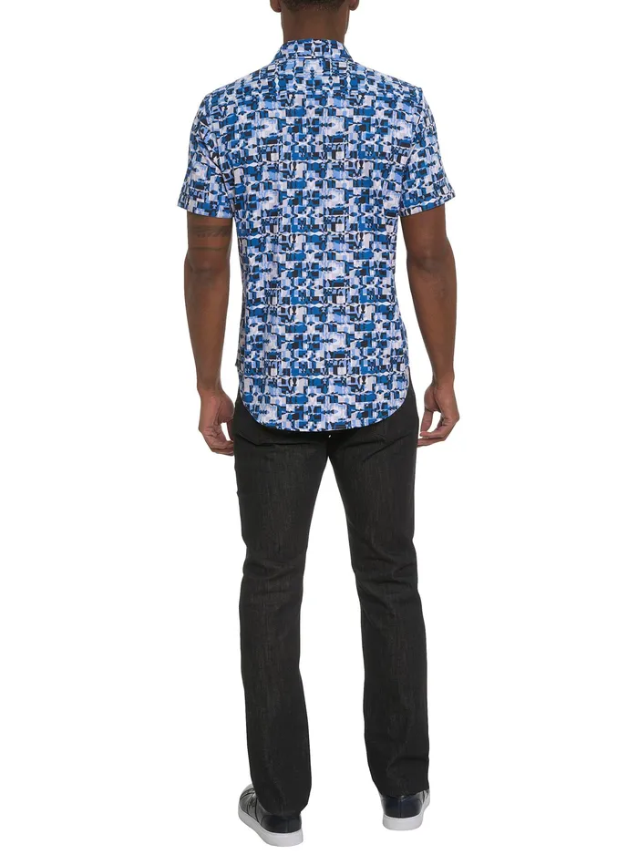 Robert Graham Short Sleeve Button Down Shirts Men IZNICK SHORT SLEEVE BUTTON DOWN SHIRT Blue