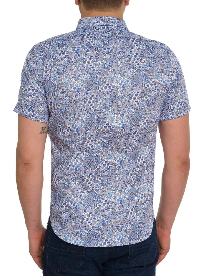 Robert Graham Short Sleeve Button Down Shirts Men LAKEPORT SHORT SLEEVE BUTTON DOWN SHIRT Blue