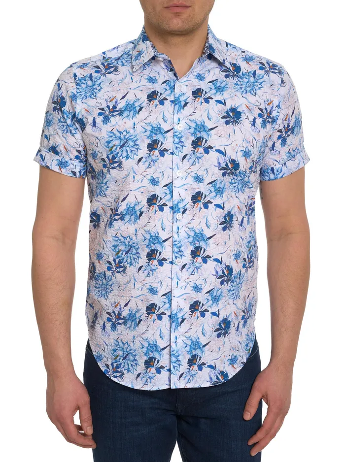 Robert Graham Short Sleeve Button Down Shirts Men LANDERS SHORT SLEEVE BUTTON DOWN SHIRT Blue Robert Graham Short Sleeve Button Down Shirts Men LANDERS SHORT SLEEVE BUTTON DOWN SHIRT Blue