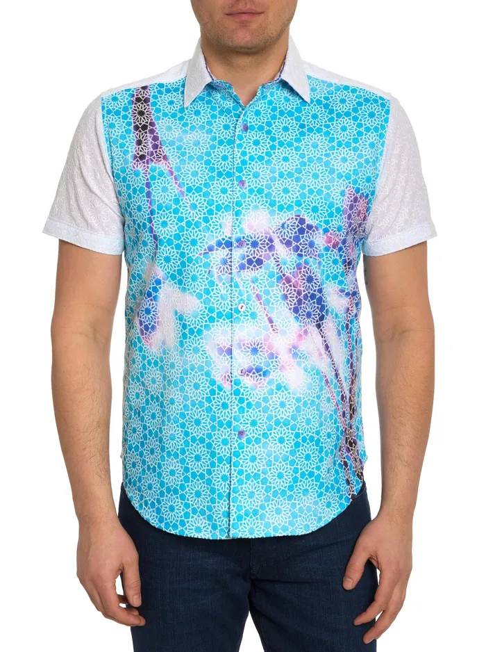 Robert Graham Short Sleeve Button Down Shirts Men LIMITED EDITION THE IRIS SHORT SLEEVE BUTTON DOWN SHIRT Multi Robert Graham Short Sleeve Button Down Shirts Men LIMITED EDITION THE IRIS SHORT SLEEVE BUTTON DOWN SHIRT Multi