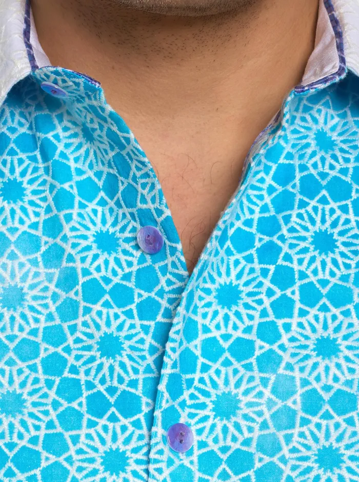 Robert Graham Short Sleeve Button Down Shirts Men LIMITED EDITION THE IRIS SHORT SLEEVE BUTTON DOWN SHIRT Multi