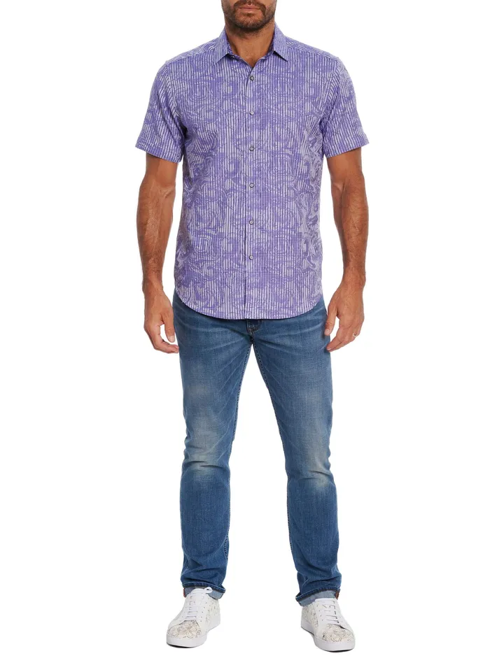 Robert Graham Short Sleeve Button Down Shirts Men RUM SWIZZLE SHORT SLEEVE BUTTON DOWN SHIRT Classic
