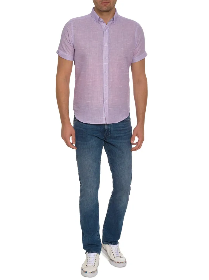 Robert Graham Short Sleeve Button Down Shirts Men SLOAN SHORT SLEEVE BUTTON DOWN SHIRT Blue