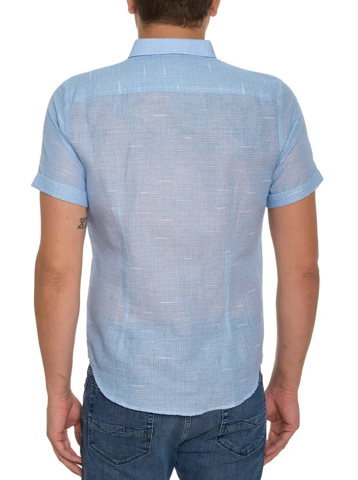 Robert Graham Short Sleeve Button Down Shirts Men SLOAN SHORT SLEEVE BUTTON DOWN SHIRT Blue