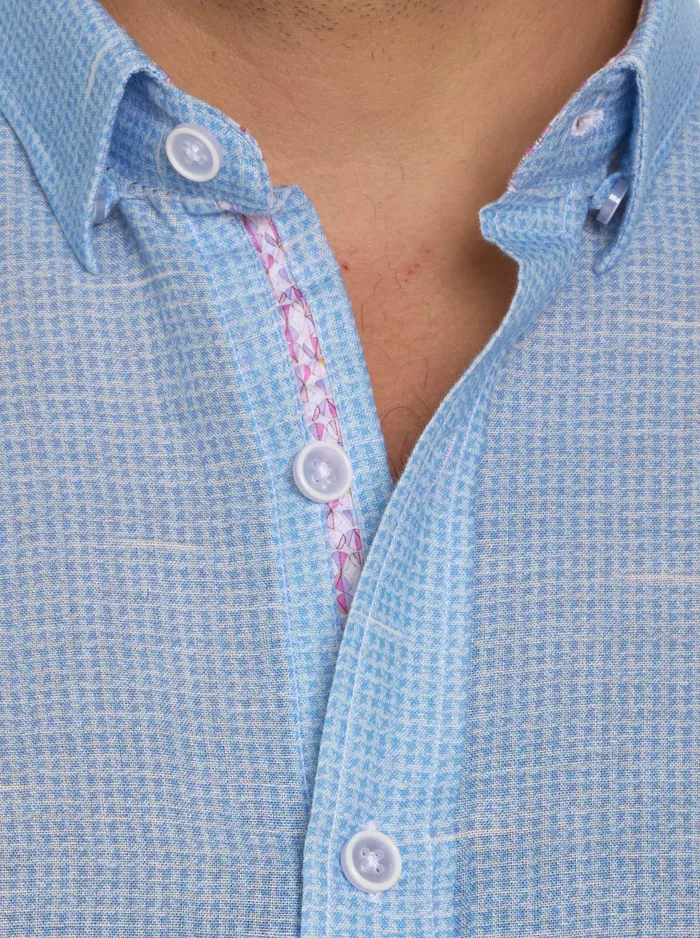 Robert Graham Short Sleeve Button Down Shirts Men SLOAN SHORT SLEEVE BUTTON DOWN SHIRT Blue