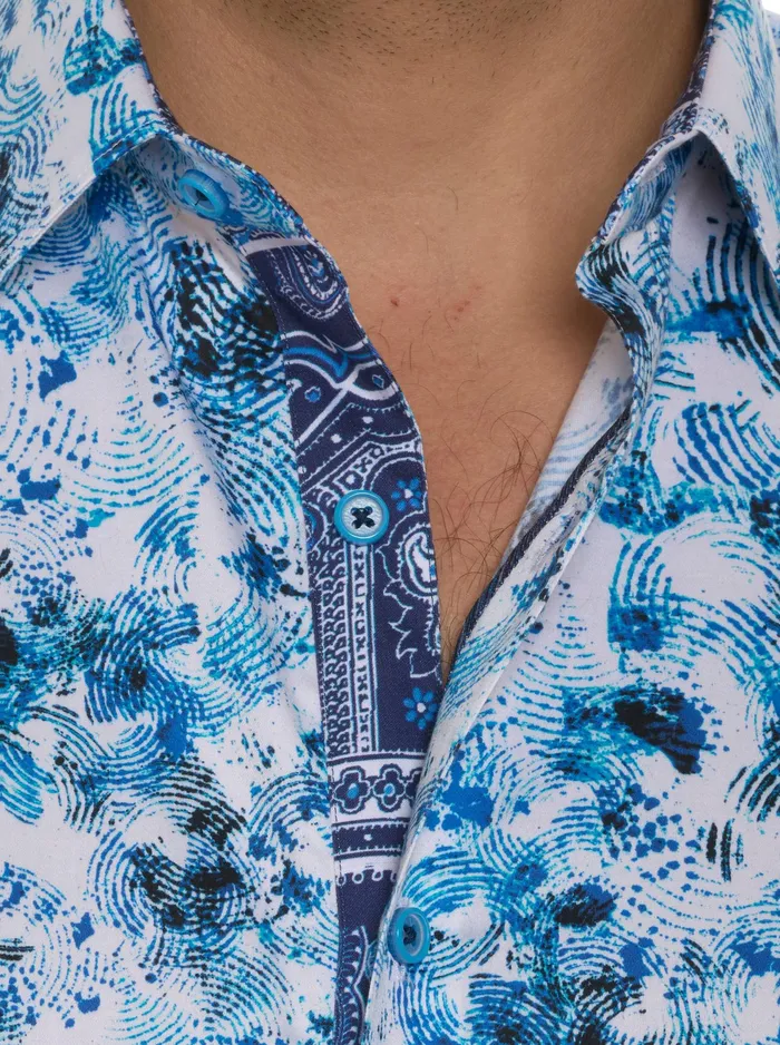 Robert Graham Short Sleeve Button Down Shirts Men THE LOWELL SHORT SLEEVE BUTTON DOWN SHIRT Teal