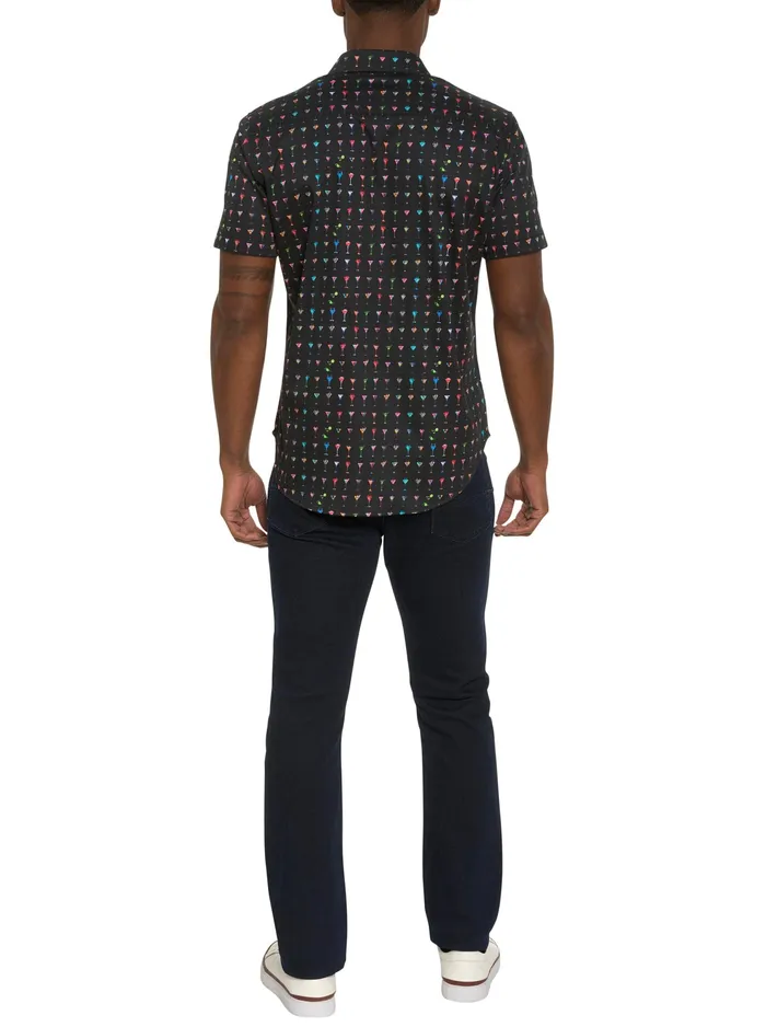 Robert Graham Short Sleeve Button Down Shirts Men THE MARTINI SHORT SLEEVE BUTTON DOWN SHIRT Black