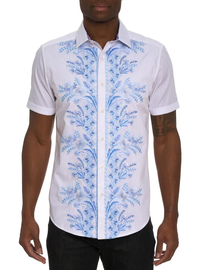 Robert Graham Short Sleeve Button Down Shirts Men VERTIGO SHORT SLEEVE BUTTON DOWN SHIRT White