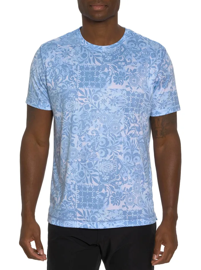 Robert Graham Short Sleeve Knits Men DILLIONS PERFORMANCE GRAPHIC TSHIRT Navy