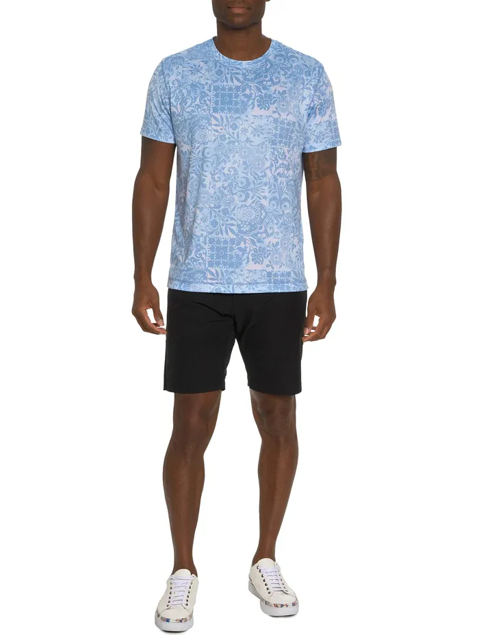 Robert Graham Short Sleeve Knits Men DILLIONS PERFORMANCE GRAPHIC TSHIRT Navy