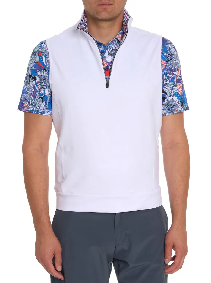 Robert Graham Short Sleeve Knits Men STILES PERFORMANCE VEST White