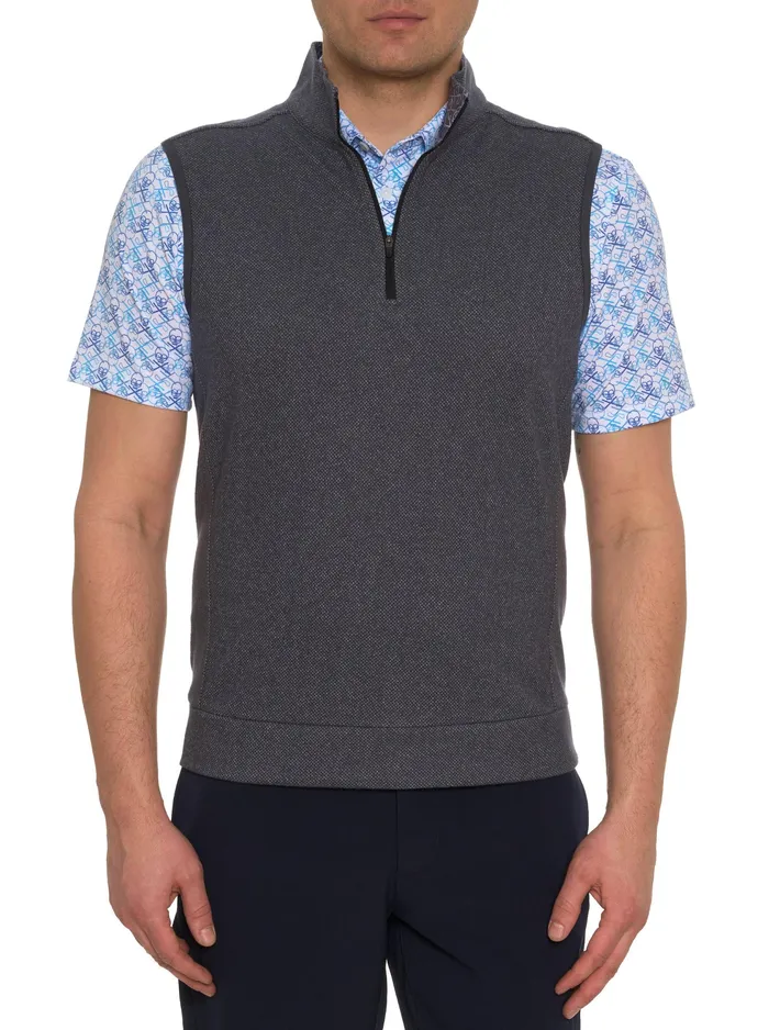 Robert Graham Short Sleeve Knits Men TREVISO KNIT VEST Charcoal