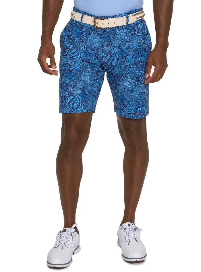 Robert Graham Shorts and Swim Men WESTPORT PERFORMANCE GOLF SHORT Blue