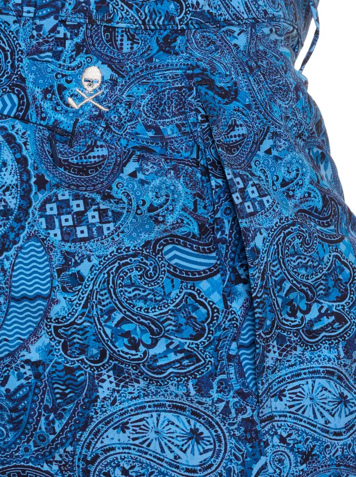 Robert Graham Shorts and Swim Men WESTPORT PERFORMANCE GOLF SHORT Blue