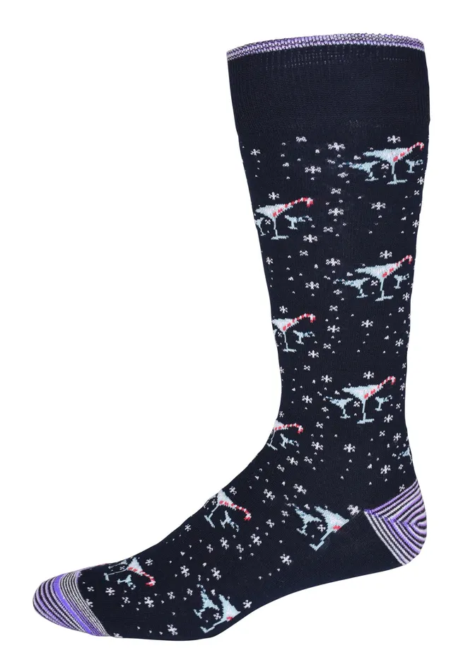 Robert Graham Socks Men CANDY CANE TWIST SOCKS Navy