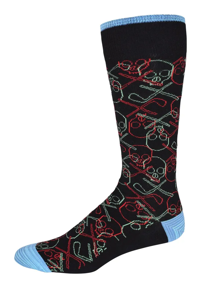 Robert Graham Socks Men IRON SKULL SOCKS Black